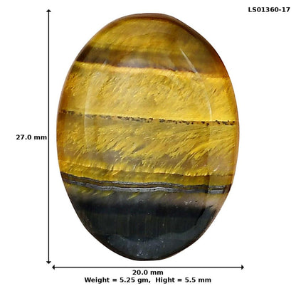 Blue Tiger Eye 27x20x5.5 mm Oval Gemstone LS01360-17