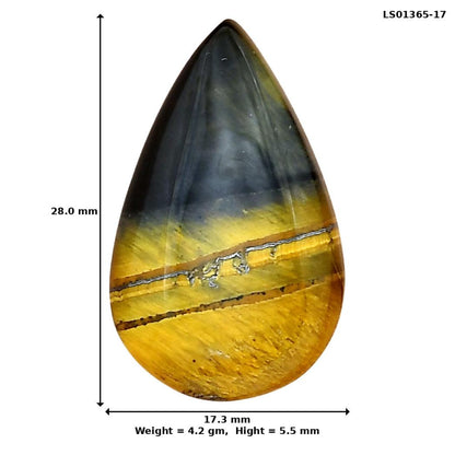 Blue Tiger Eye 28x17.3x5.5 mm Pear Gemstone LS01365-17