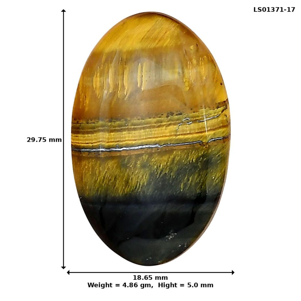 Blue Tiger Eye 29.75x18.65x5 mm Oval Gemstone LS01371-17