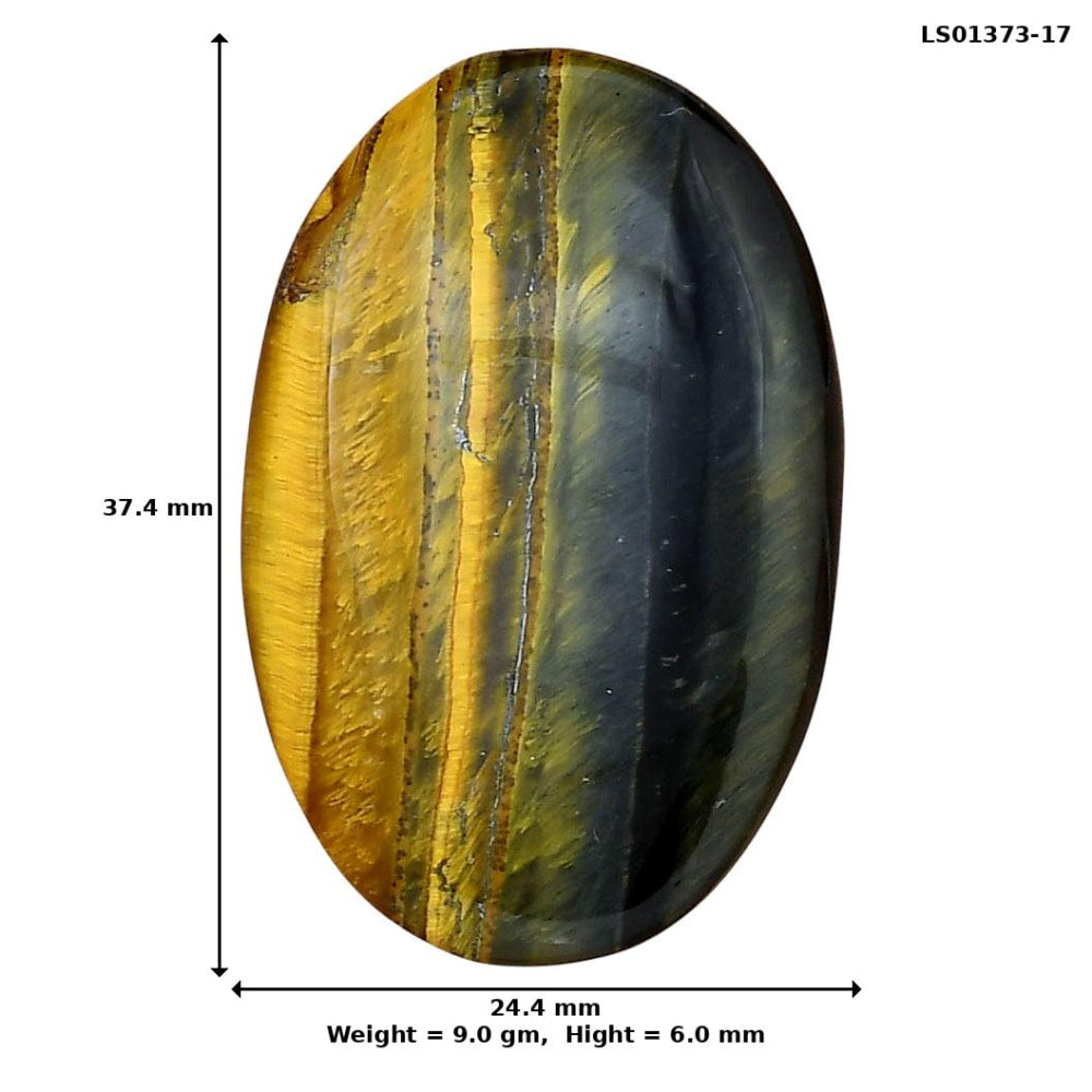 Blue Tiger Eye 37.4x24.4x6 mm Oval Gemstone LS01373-17