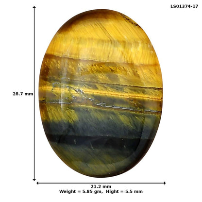 Blue Tiger Eye 28.7x21.2x5.5 mm Oval Gemstone LS01374-17