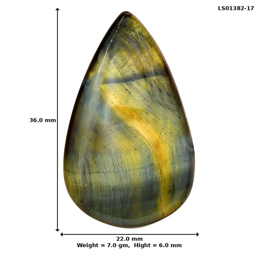 Blue Tiger Eye 36x22x6 mm Pear Gemstone LS01382-17