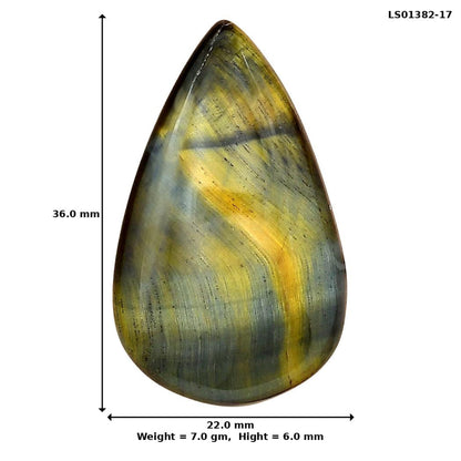 Blue Tiger Eye 36x22x6 mm Pear Gemstone LS01382-17