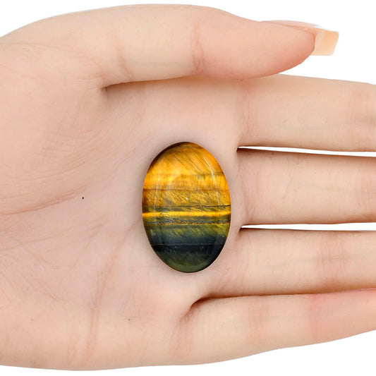 Blue Tiger Eye 32x21.65x4.5 mm Oval Gemstone LS01383-17
