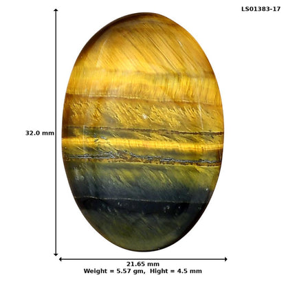 Blue Tiger Eye 32x21.65x4.5 mm Oval Gemstone LS01383-17