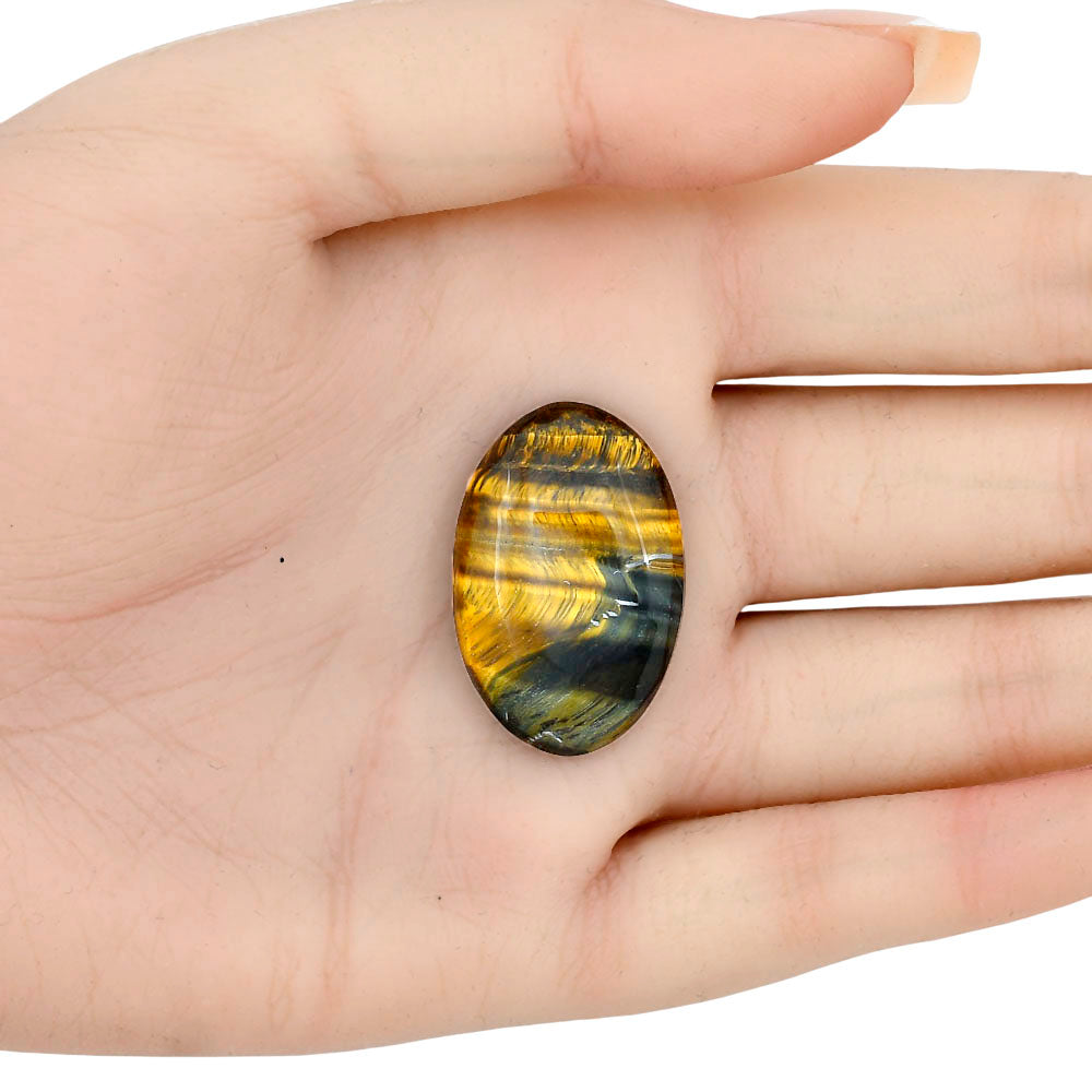 Blue Tiger Eye 30.2x19.75x5 mm Oval Gemstone LS01387-17