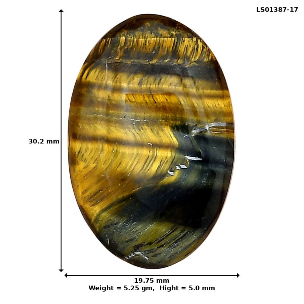 Blue Tiger Eye 30.2x19.75x5 mm Oval Gemstone LS01387-17