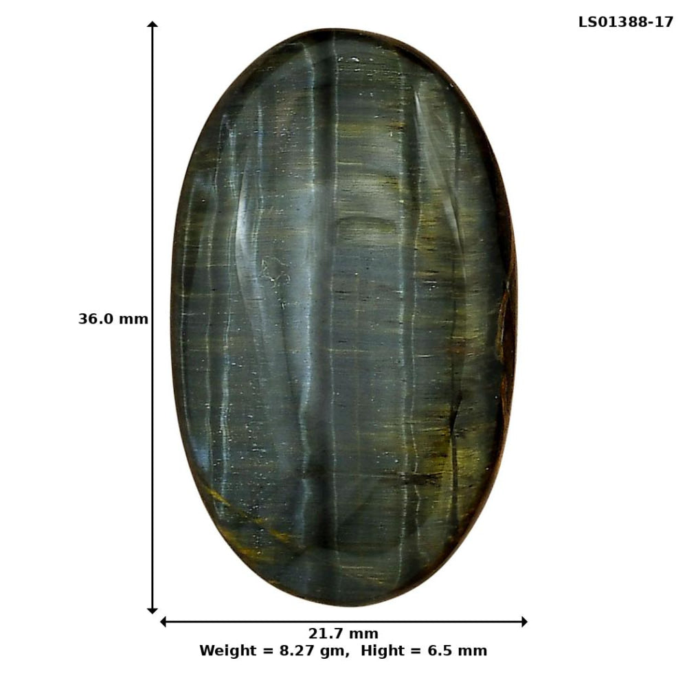 Blue Tiger Eye 36x21.7x6.5 mm Oval Gemstone LS01388-17
