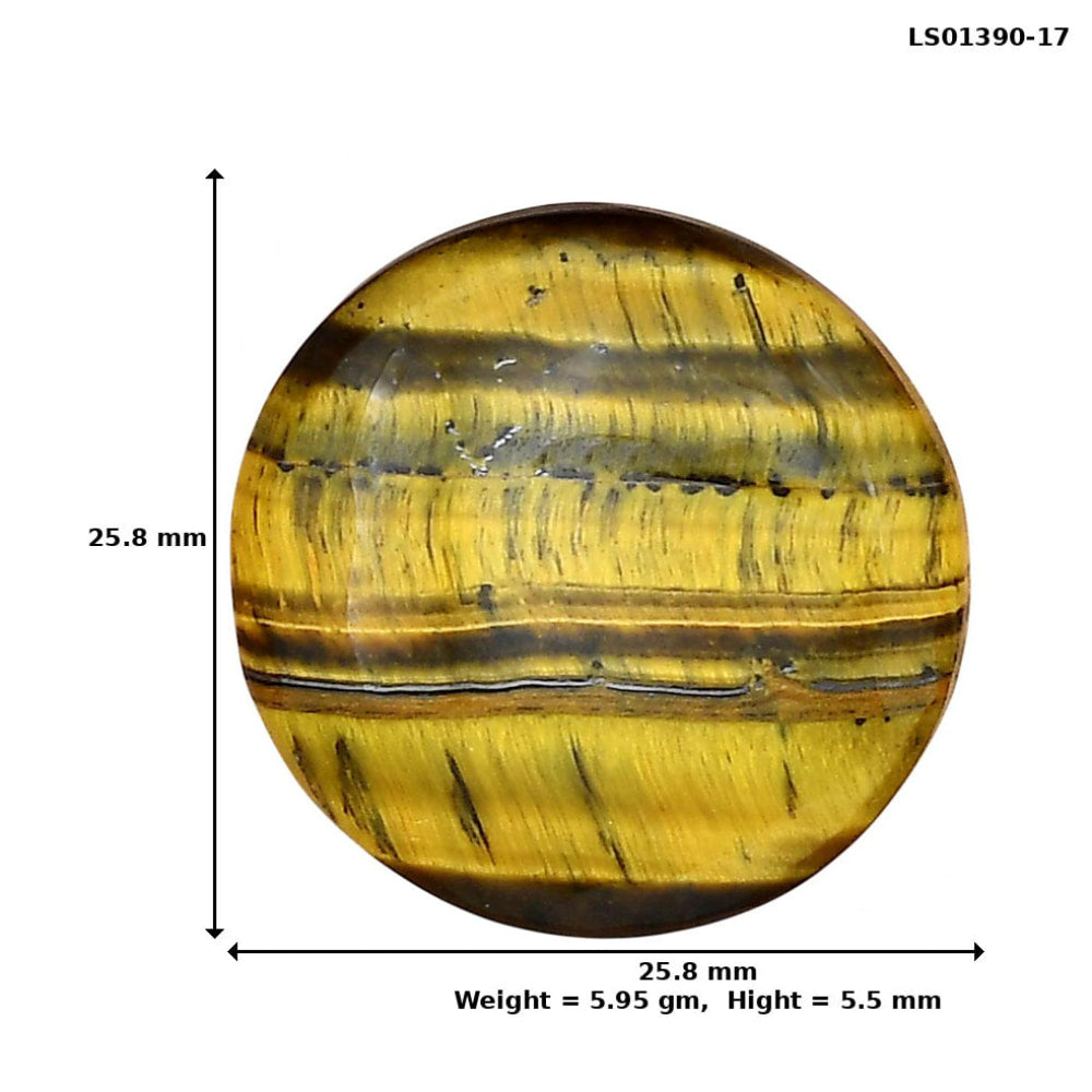 Blue Tiger Eye 25.8x25.8x5.5 mm Round Gemstone LS01390-17