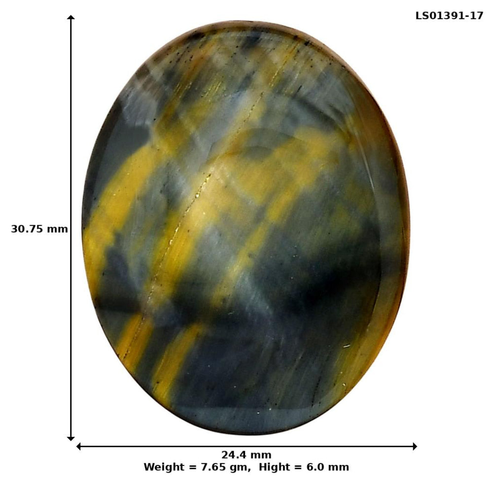 Blue Tiger Eye 30.75x24.4x6 mm Oval Gemstone LS01391-17