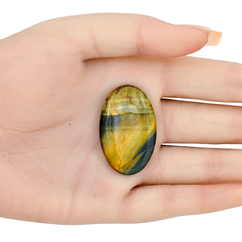 Blue Tiger Eye 38x24x5.5 mm Oval Gemstone LS01393-17