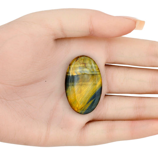 Blue Tiger Eye 38x24x5.5 mm Oval Gemstone LS01393-17