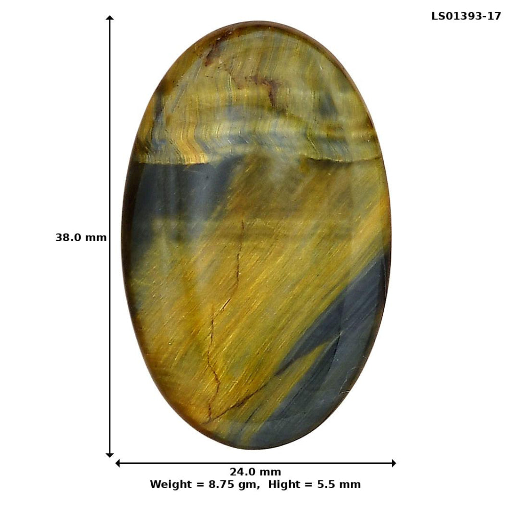 Blue Tiger Eye 38x24x5.5 mm Oval Gemstone LS01393-17