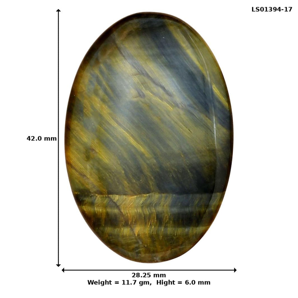 Blue Tiger Eye 42x28.25x6 mm Oval Gemstone LS01394-17