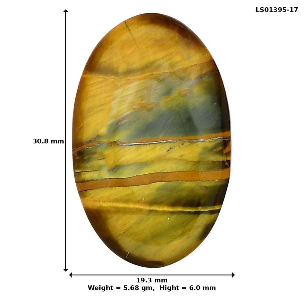 Blue Tiger Eye 30.8x19.3x6 mm Oval Gemstone LS01395-17