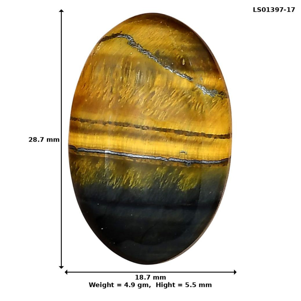 Blue Tiger Eye 28.7x18.7x5.5 mm Oval Gemstone LS01397-17