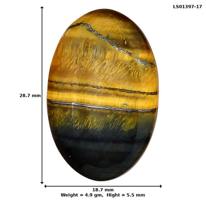 Blue Tiger Eye 28.7x18.7x5.5 mm Oval Gemstone LS01397-17