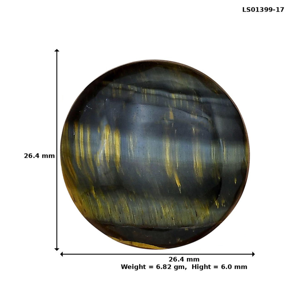 Blue Tiger Eye 26.4x26.4x6 mm Round Gemstone LS01399-17