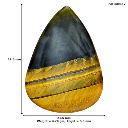 Blue Tiger Eye 29.5x21.6x5 mm Pear Gemstone LS01400-17