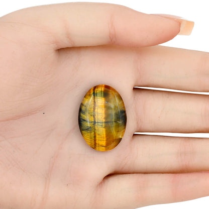 Blue Tiger Eye 28.1x20.4x5.5 mm Oval Gemstone LS01406-17