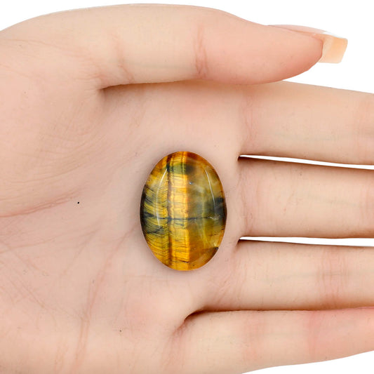 Blue Tiger Eye 28.1x20.4x5.5 mm Oval Gemstone LS01406-17