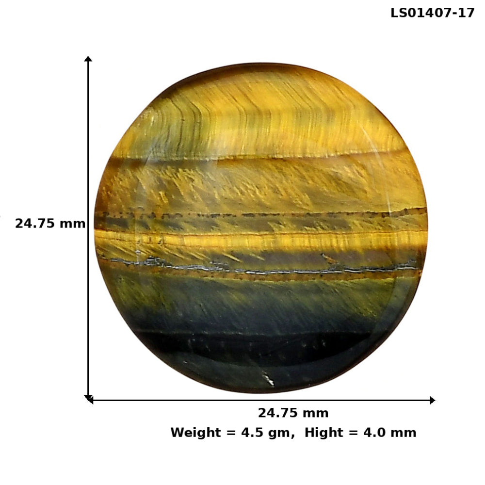 Blue Tiger Eye 24.75x24.75x4 mm Round Gemstone LS01407-17