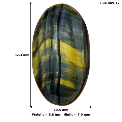 Blue Tiger Eye 32.3x18.5x7 mm Oval Gemstone LS01409-17