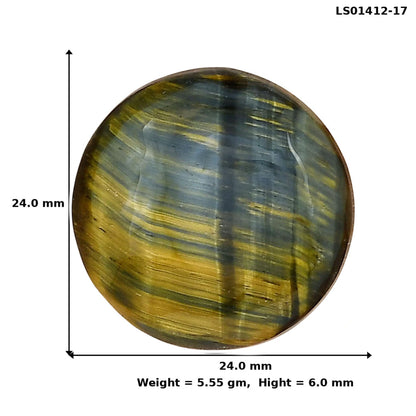 Blue Tiger Eye 24x24x6 mm Round Gemstone LS01412-17
