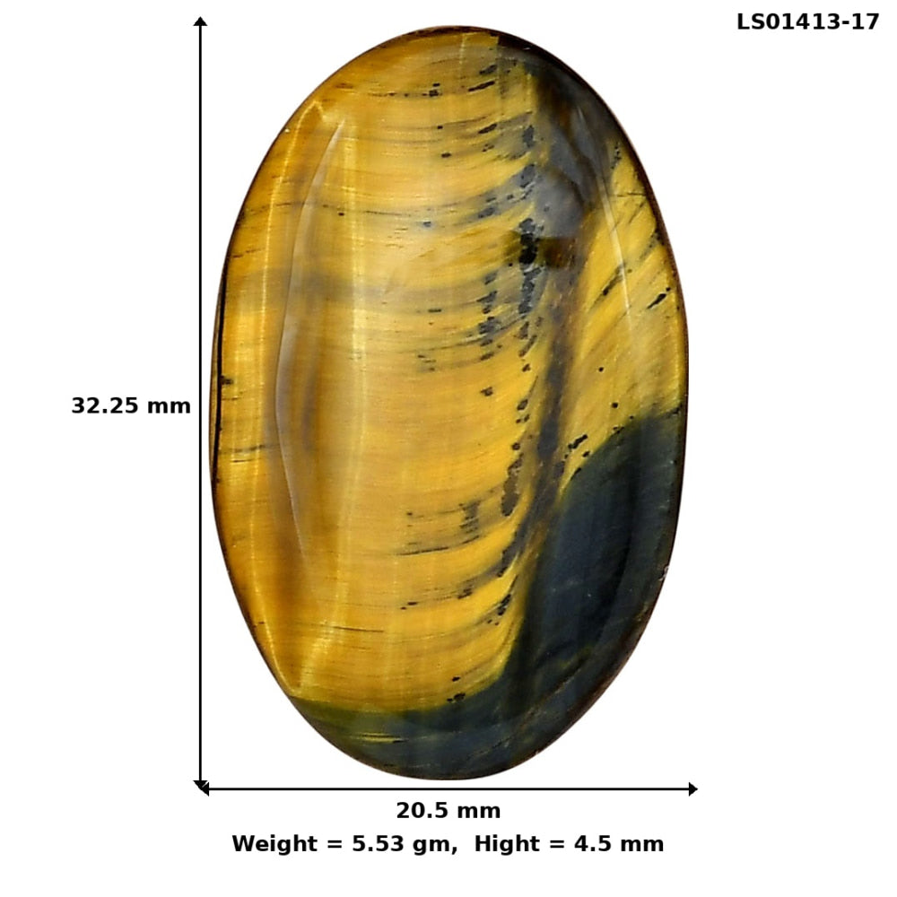 Blue Tiger Eye 32.25x20.5x4.5 mm Oval Gemstone LS01413-17