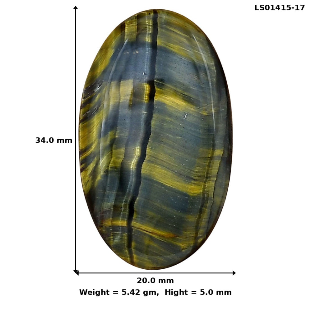 Blue Tiger Eye 34x20x5 mm Oval Gemstone LS01415-17