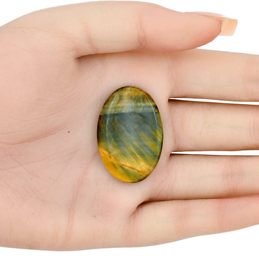 Blue Tiger Eye 34.8x23.75x5 mm Oval Gemstone LS01416-17