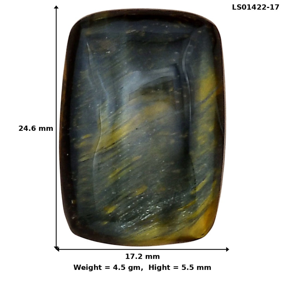 Blue Tiger Eye 24.6x17.2x5.5 mm Baguette Gemstone LS01422-17