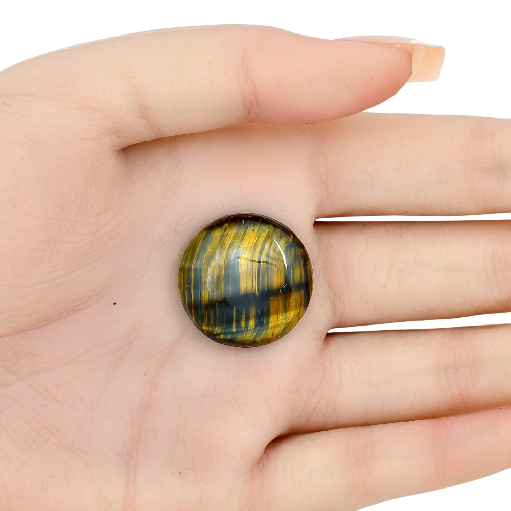 Blue Tiger Eye 23.5x23.5x6 mm Round Gemstone LS01424-17