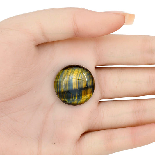 Blue Tiger Eye 23.5x23.5x6 mm Round Gemstone LS01424-17