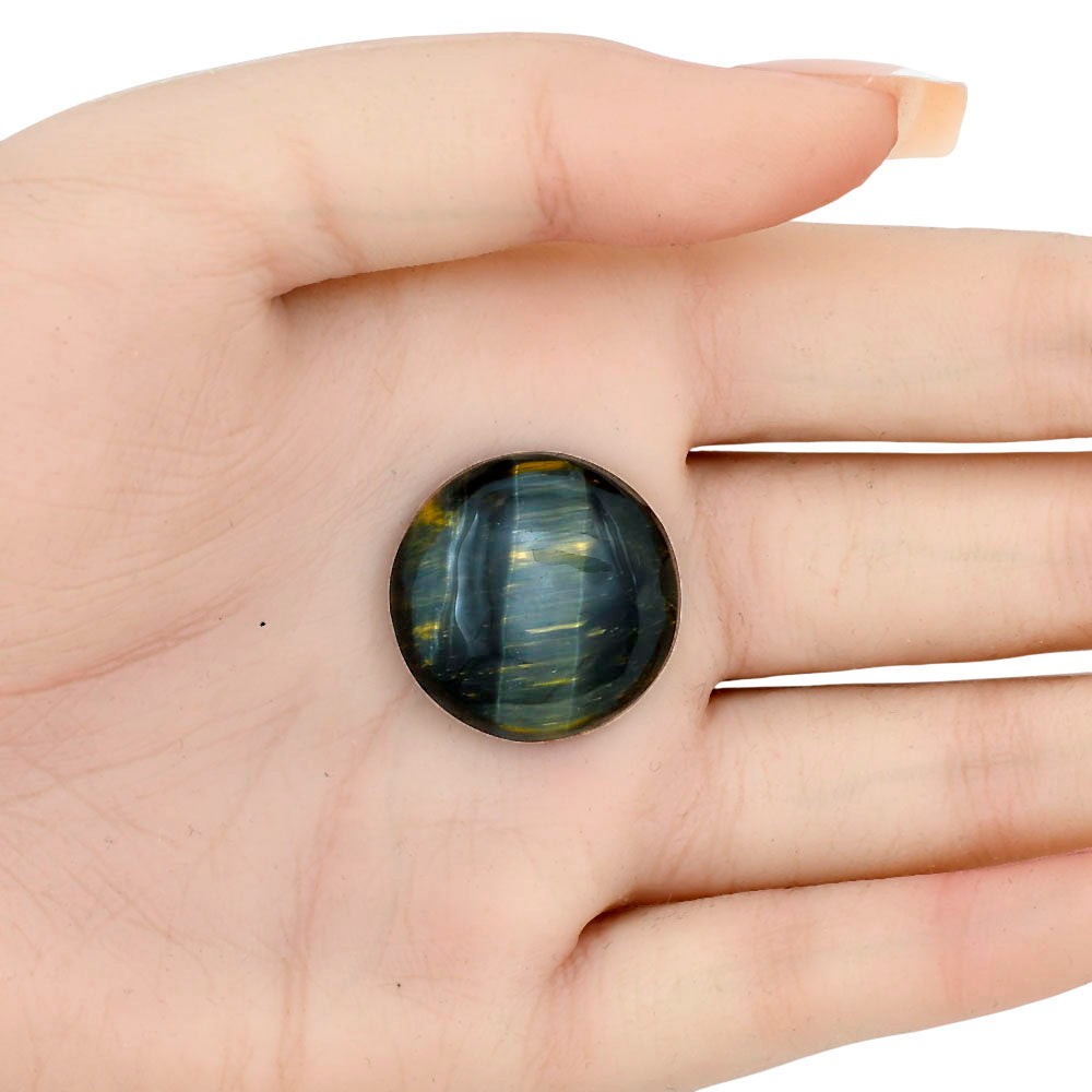 Blue Tiger Eye 23.8x23.8x6 mm Round Gemstone LS01425-17