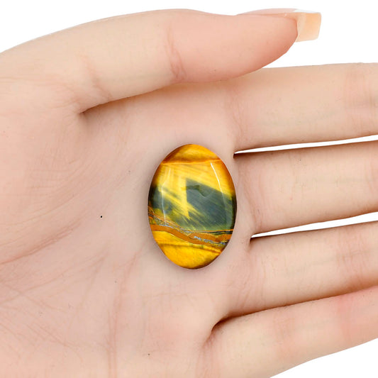 Blue Tiger Eye 28.4x20.3x5 mm Oval Gemstone LS01427-17