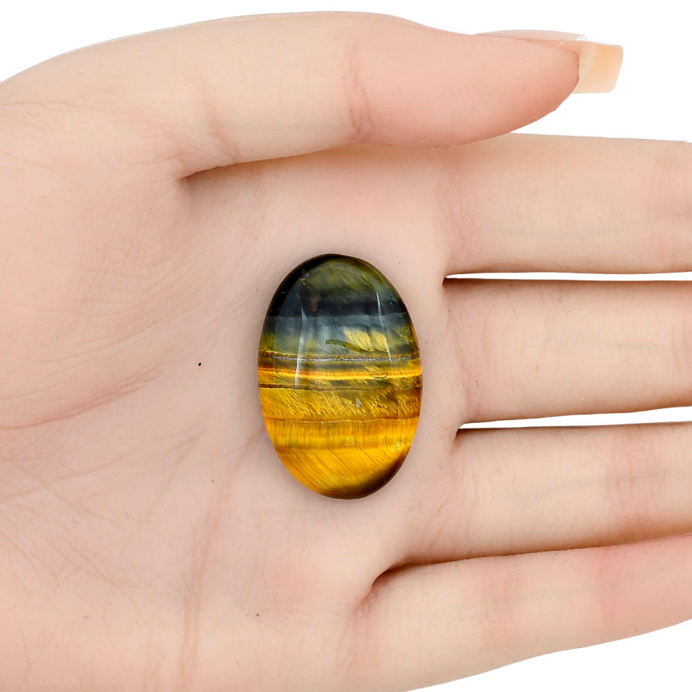 Blue Tiger Eye 31.7x21.2x7 mm Oval Gemstone LS01429-17