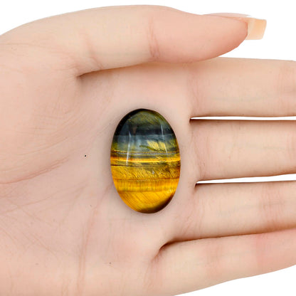 Blue Tiger Eye 31.7x21.2x7 mm Oval Gemstone LS01429-17