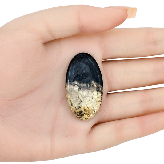 Root Plume Agate 40.2x22.3x5 mm Oval Gemstone LS01446-18