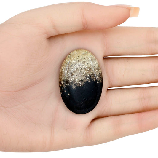 Root Plume Agate 39.85x26.5x6 mm Oval Gemstone LS01453-18