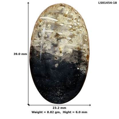 Root Plume Agate 39x23.2x6 mm Oval Gemstone LS01454-18