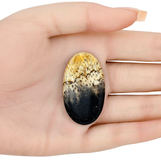 Root Plume Agate 42.4x24.5x5.5 mm Oval Gemstone LS01455-18