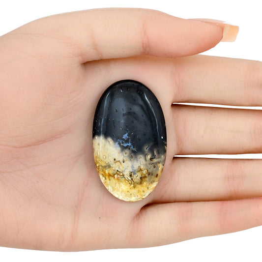 Root Plume Agate 44.6x27.1x6 mm Oval Gemstone LS01456-18