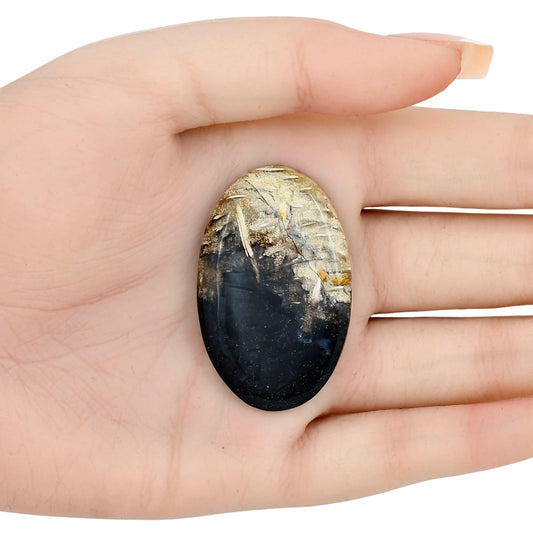 Root Plume Agate 44x27.7x5 mm Oval Gemstone LS01461-18