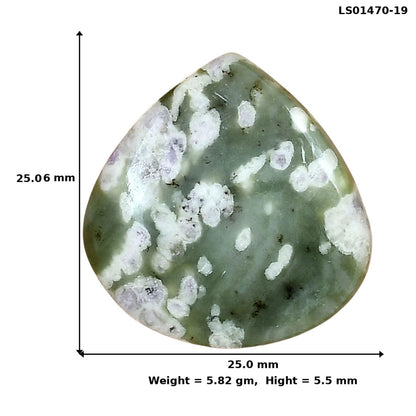 Peace Jade 25.6x25x5.5 mm Pear Gemstone LS01470-19