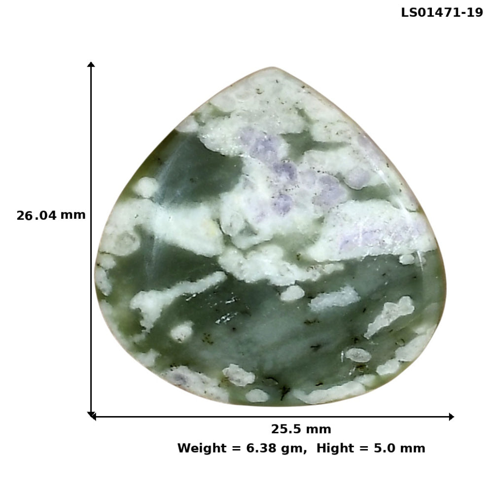 Peace Jade 26.4x25.5x5 mm Pear Gemstone LS01471-19