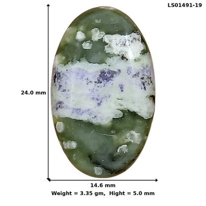 Peace Jade 24x14.6x5 mm Oval Gemstone LS01491-19