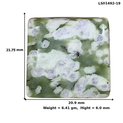 Peace Jade 21.75x20.9x6 mm Baguette Gemstone LS01492-19