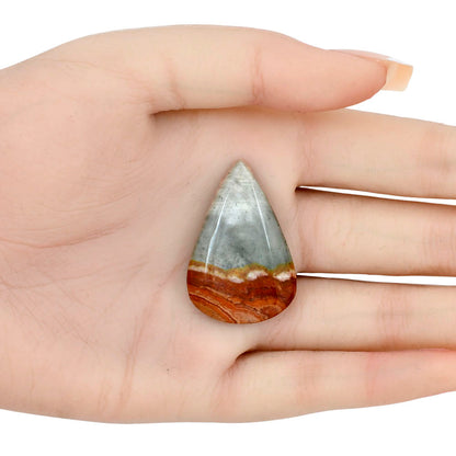Polygram Jasper 36.5x24.2x6 mm Pear Gemstone LS01521-20
