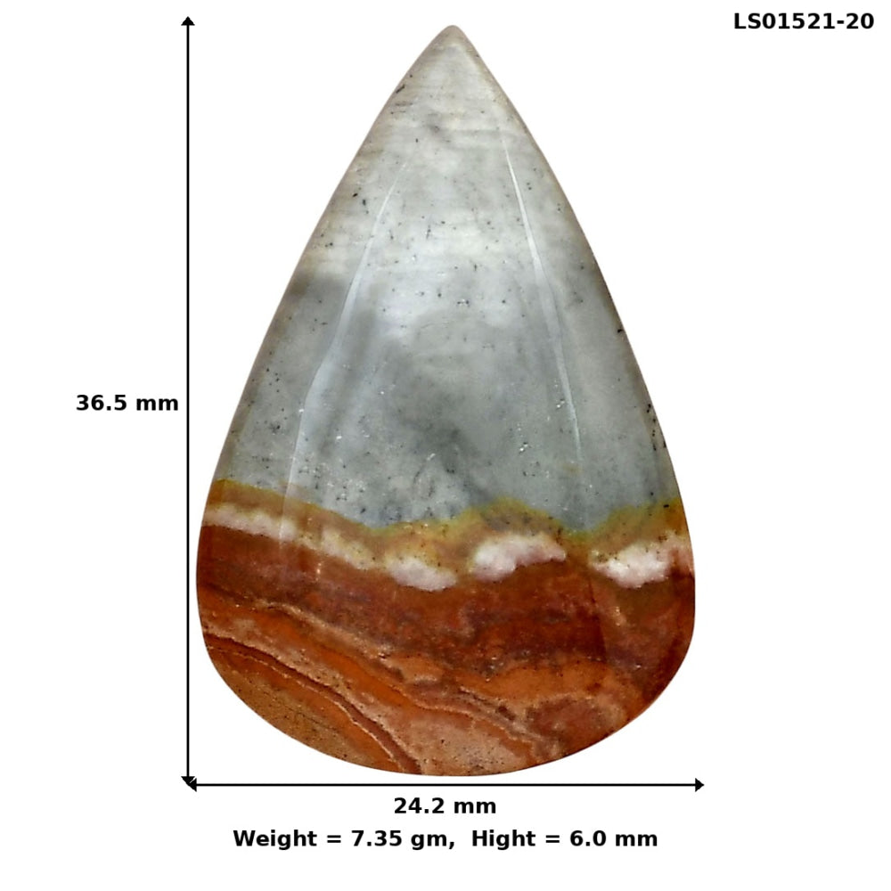 Polygram Jasper 36.5x24.2x6 mm Pear Gemstone LS01521-20